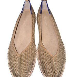 Rothy's Women's Woven Tan and Blue Flats